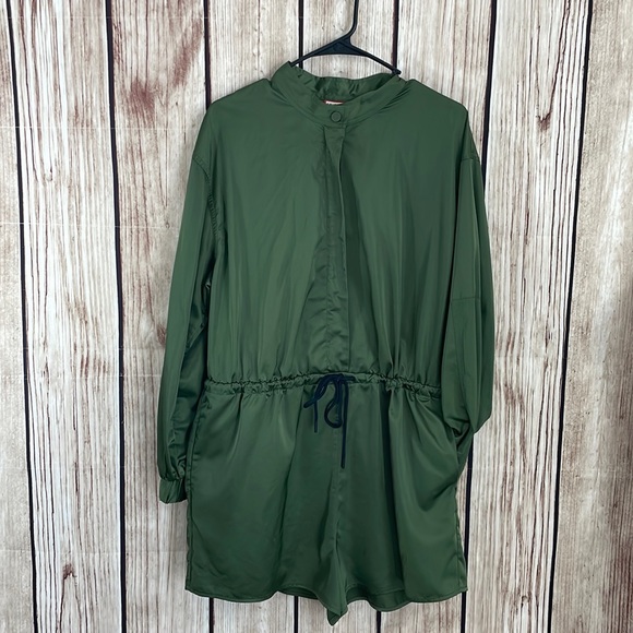 Hunter Pants - Hunter Green Zip Front Romper XL